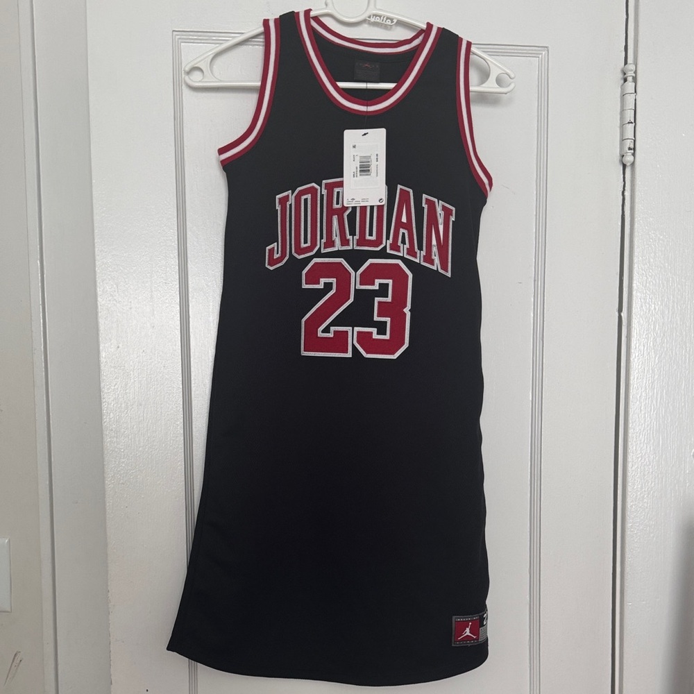 Jordan Black Dress with Red and White Trim